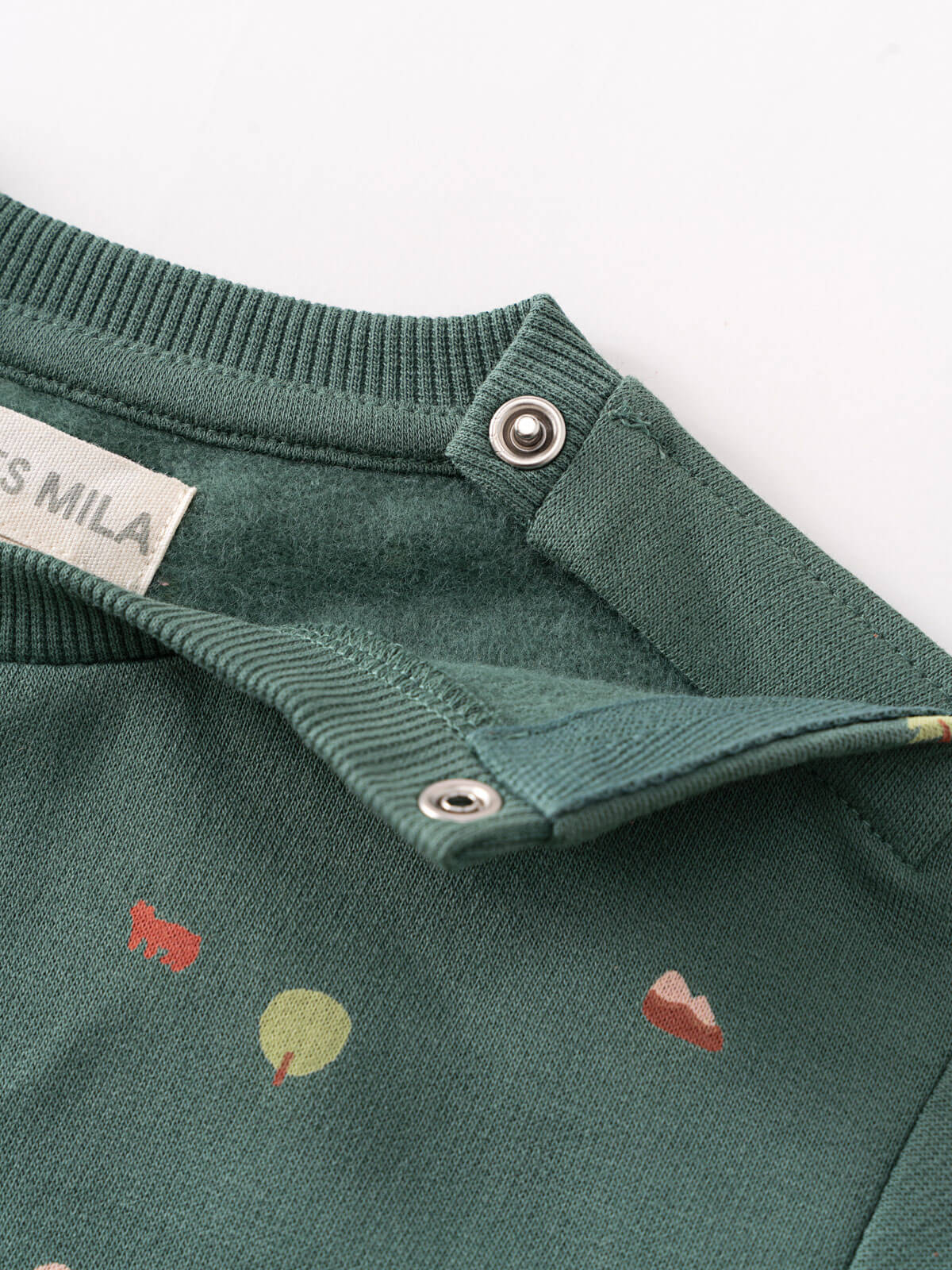 Baby printed green sweatshirt with mountains printed on it Baby Printed Sweatshirt - Mountain View Balsam Baby boy