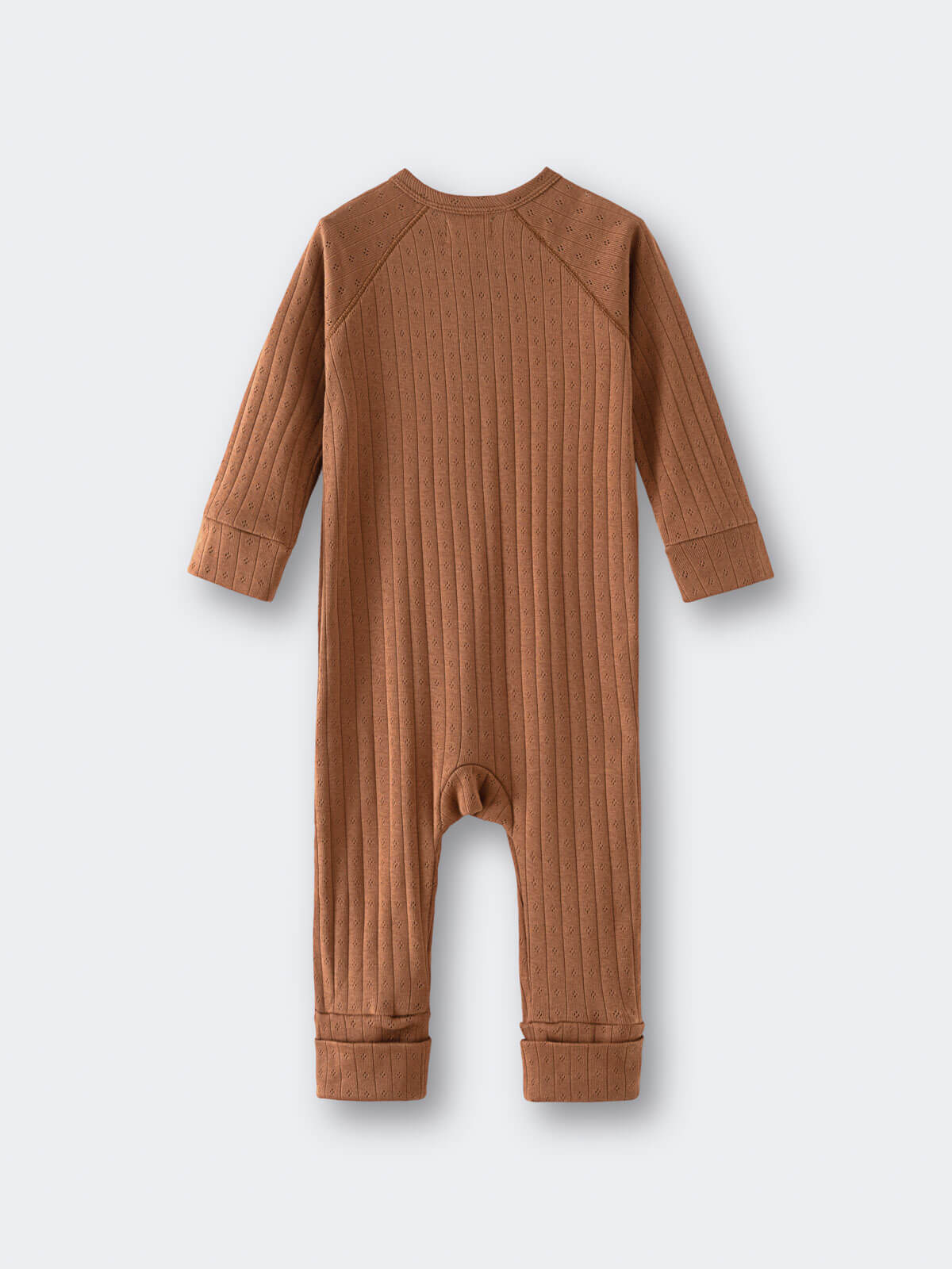 Pointelle Long Sleeve One Piece - Russet