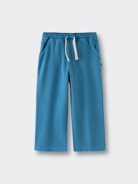 Blue wide-leg sweatpants with white drawstring and front pockets Light Sweatpants - Marine Boys