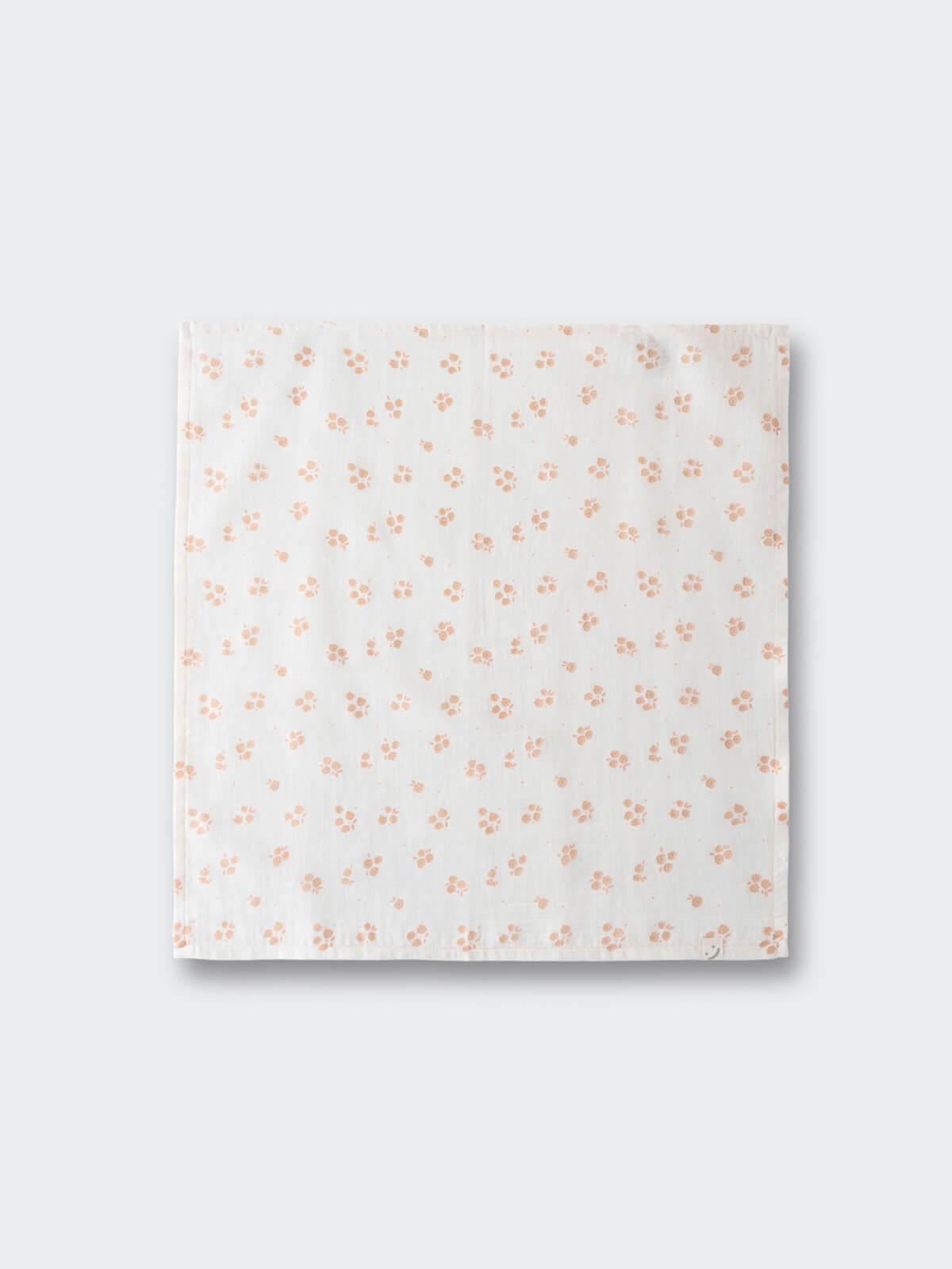 White muslin cloth with small peach paw print pattern scattered across Muslins 2 Pack - Petal Paws Baby girl