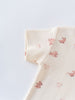 Cream-colored baby shirt with pink rabbit and flower print pattern Baby Printed Short Sleeve Tee - Meadow Friends Ecru Baby girl