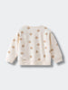 Cream sweatshirt with brown bear face print pattern laid flat Baby Printed Sweatshirt - Cosy Bear Ecru Baby boy