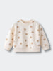 Cream sweatshirt with brown bear face print pattern on white background Baby Printed Sweatshirt - Cosy Bear Ecru Baby boy