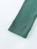 Close-up of ribbed teal fabric showing texture and raw edge detail Baby Ribbed Leggings - Balsam Baby girl