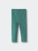 Teal ribbed leggings laid flat on a light background Baby Ribbed Leggings - Balsam Baby girl