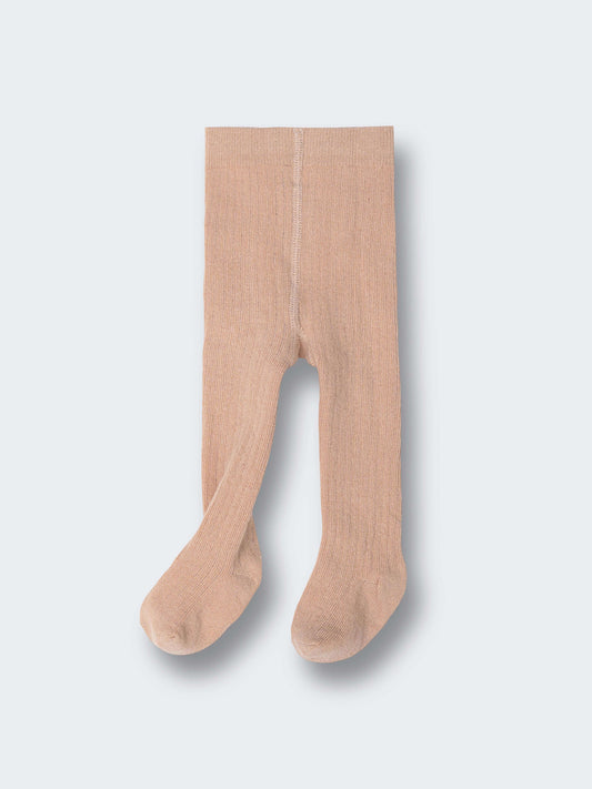 Baby Ribbed Tights - Clay