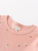 Pink baby sweater with small patterns on a light gray background Baby Printed Long Sleeve Tee - Autumn Harvest Rosehip Baby girl