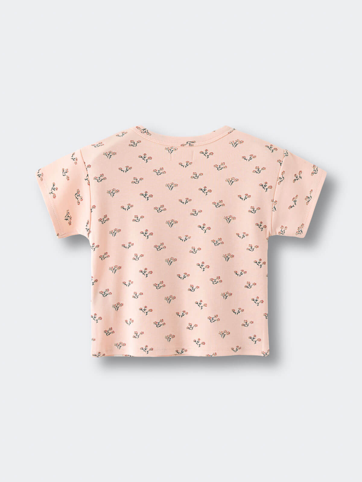 Pink baby tee shirt with flower pattern Baby Printed Short Sleeve Tee - Wildflower Bouquet Pink Baby girl