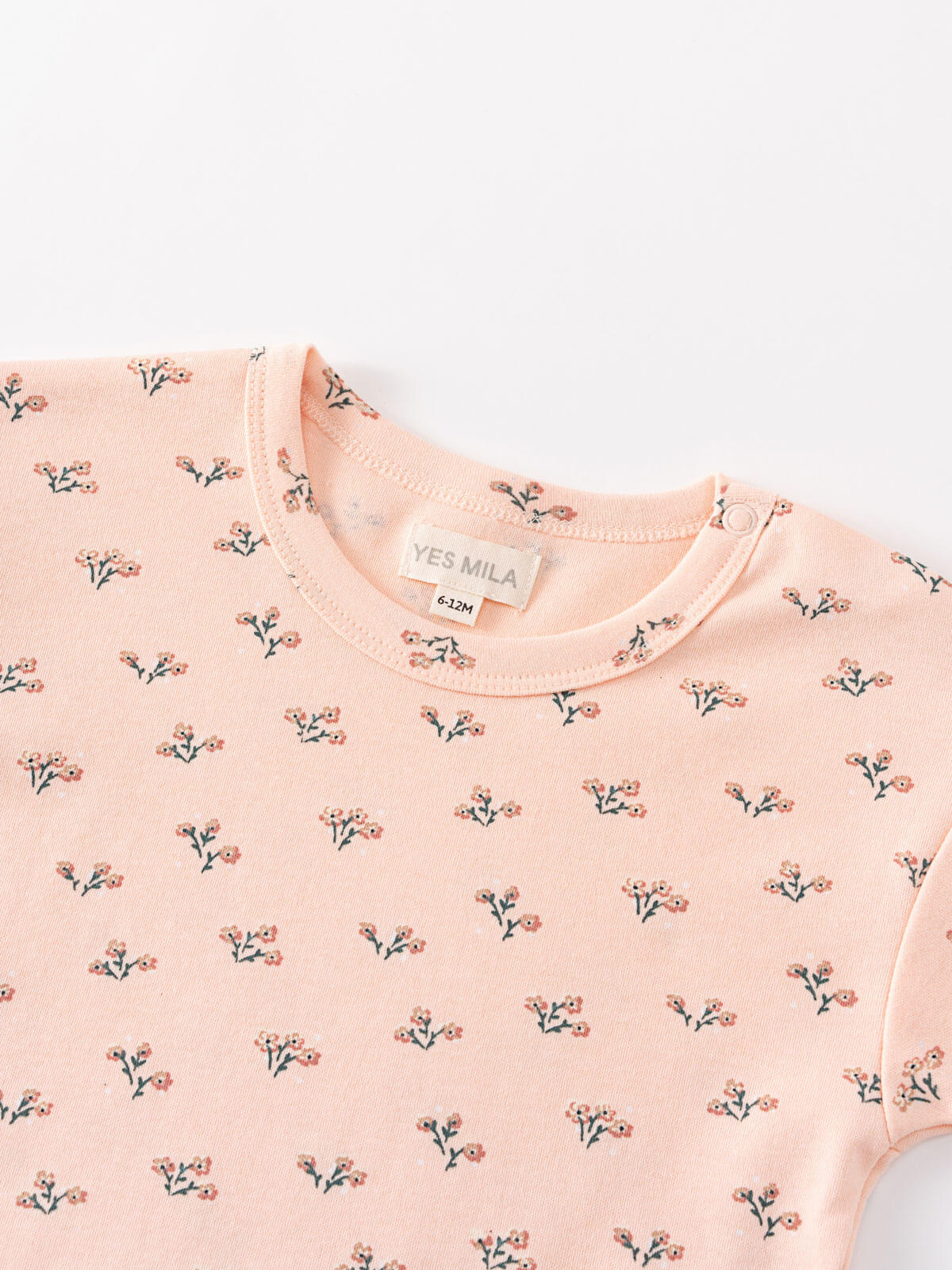 Pink baby tee shirt with flower pattern Baby Printed Short Sleeve Tee - Wildflower Bouquet Pink Baby girl
