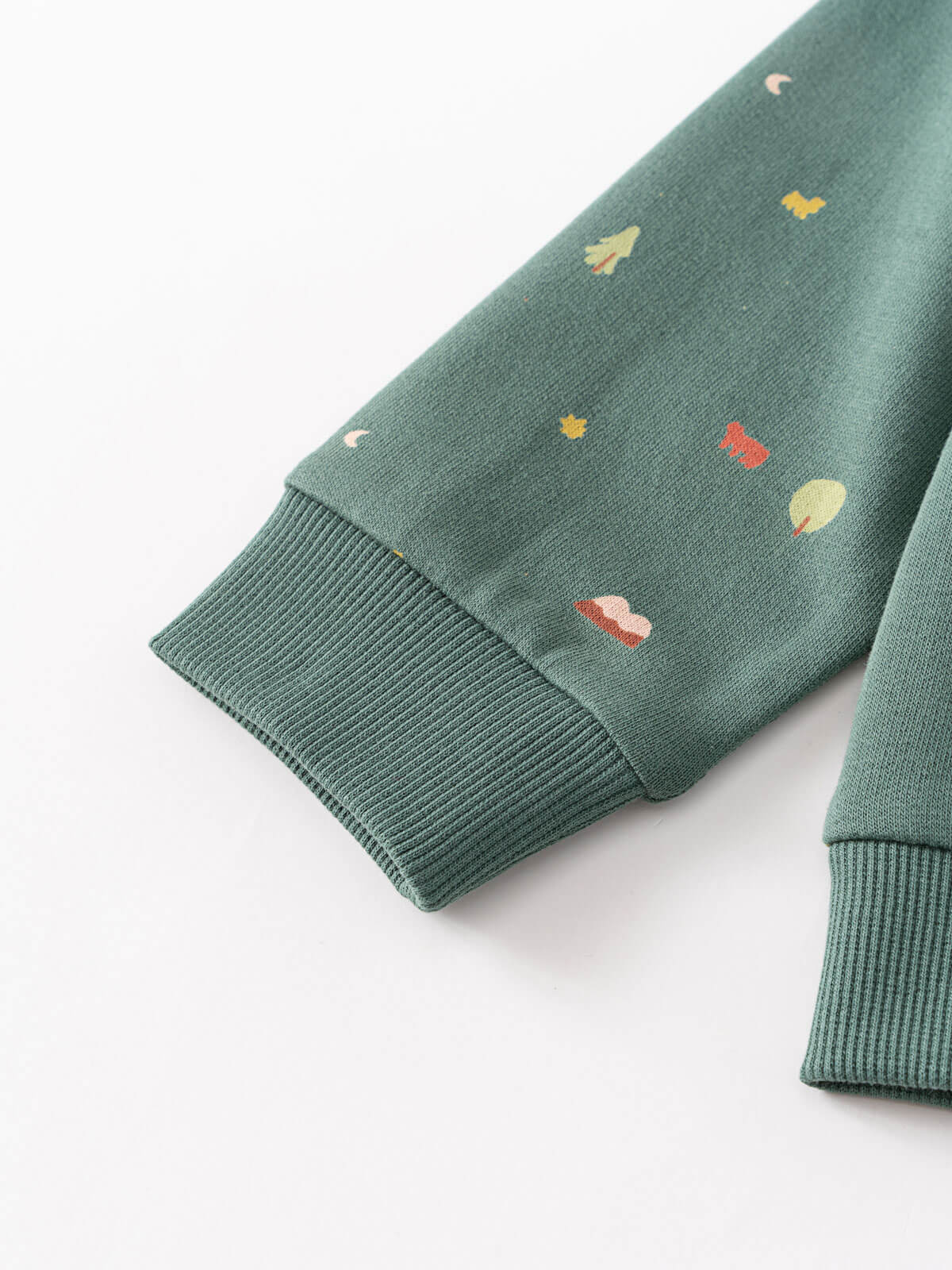 Baby printed green sweatshirt with mountains printed on it Baby Printed Sweatshirt - Mountain View Balsam Baby boy