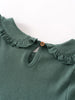 Green Baby Blouse with frilled collar on white background  Baby Ruffle Top - Balsam Baby girl