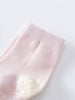Close-up of a pink ribbed baby sock with white heel and toe Baby Socks -3 Pack - Baby Bunny Baby boy