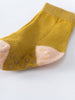 Yellow ribbed sock with pink toe and heel featuring non-slip grip dots Baby Socks -3 Pack - Acorn Baby girl