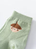 Light green ribbed sock with small acorn design knitted on front Baby Socks -3 Pack - Acorn Baby girl