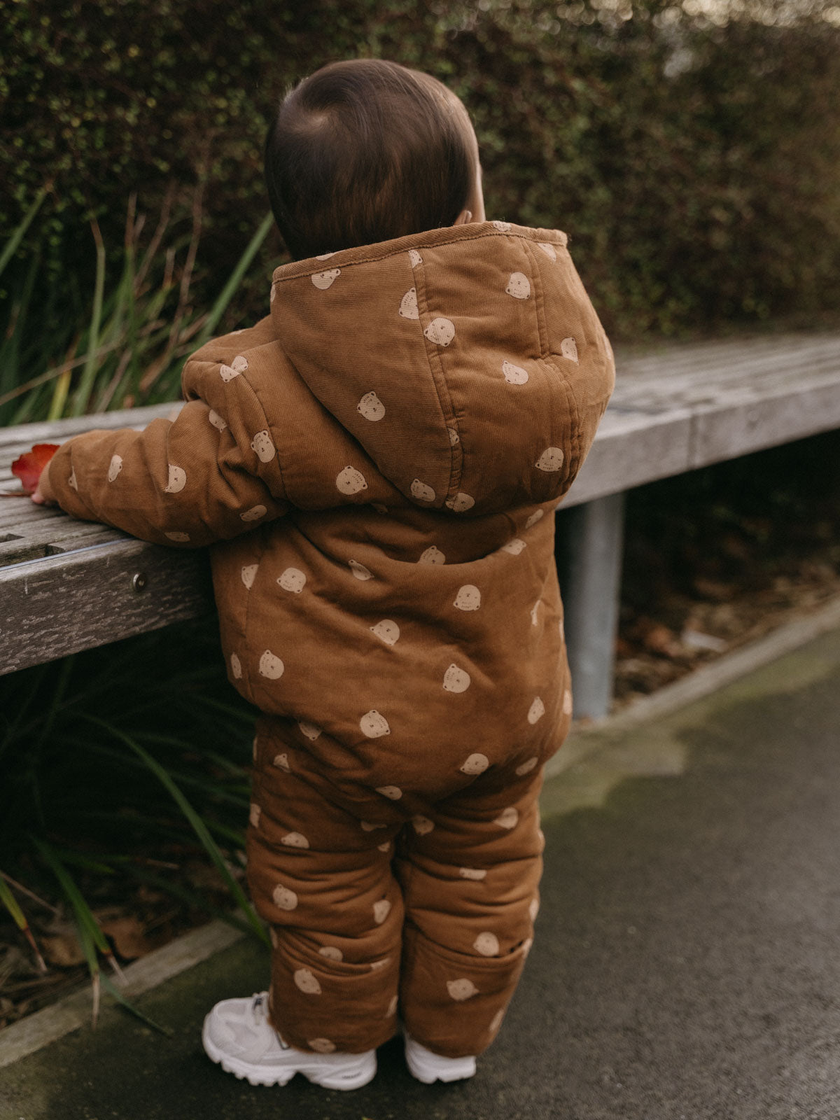 Printed Pram Suit - Cosy Bear Russet