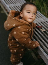 Printed Pram Suit - Cosy Bear Russet