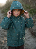 Printed Puffer Vest Jacket - Mountain View Balsam