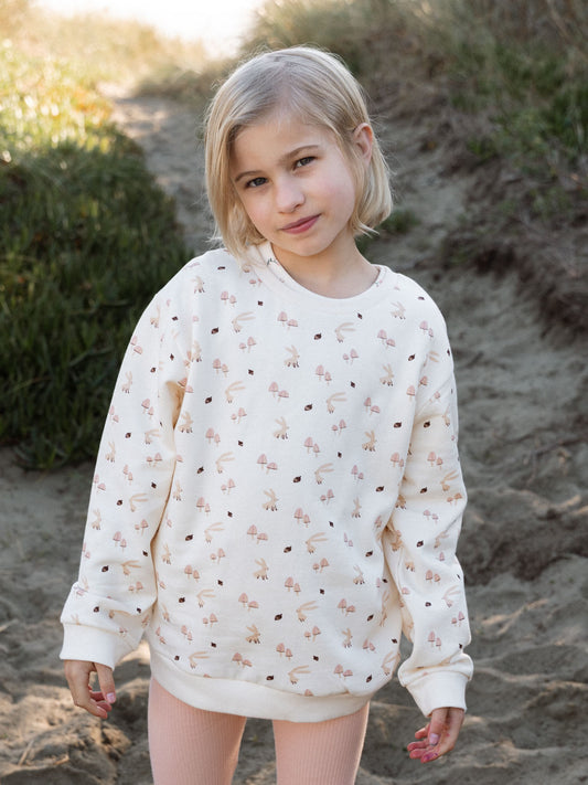 Printed Sweatshirt - Forest Gathering Ecru
