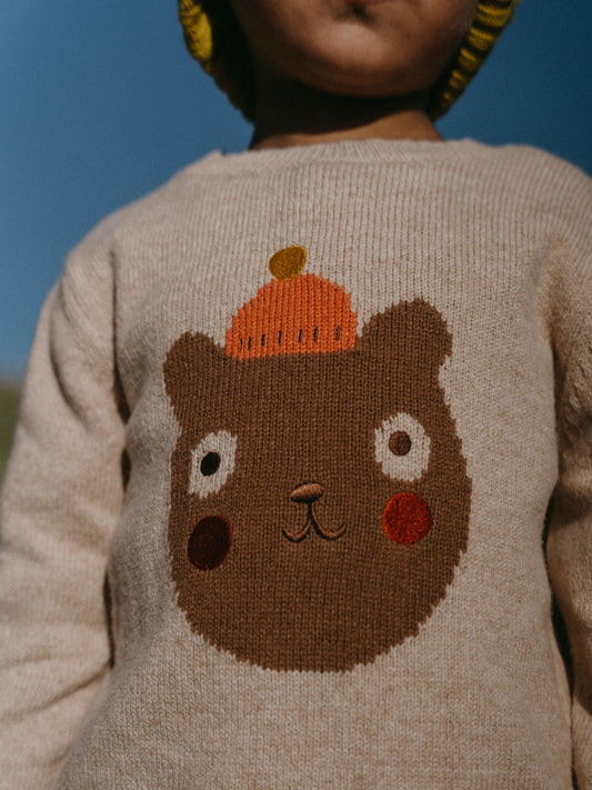 Feature Print Jumper - Happy Bear
