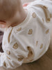 Baby wearing white sweatshirt with bear print pattern lying down Baby Printed Sweatshirt - Cosy Bear Ecru Baby boy