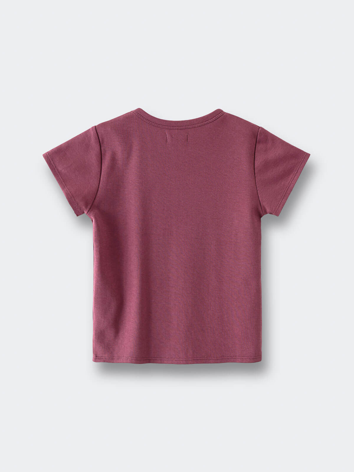 Back view of a mauve short sleeve t-shirt on a light background Feature Print Short Sleeve Tee - Forest Gathering Girls