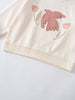 Cream sweatshirt with pink bird and flower appliqué design on front Feature Print Sweatshirt - Bird And Blossom Girls