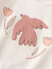 Close-up of cream sweatshirt with pink bird and flower print design Feature Print Sweatshirt - Bird And Blossom Girls