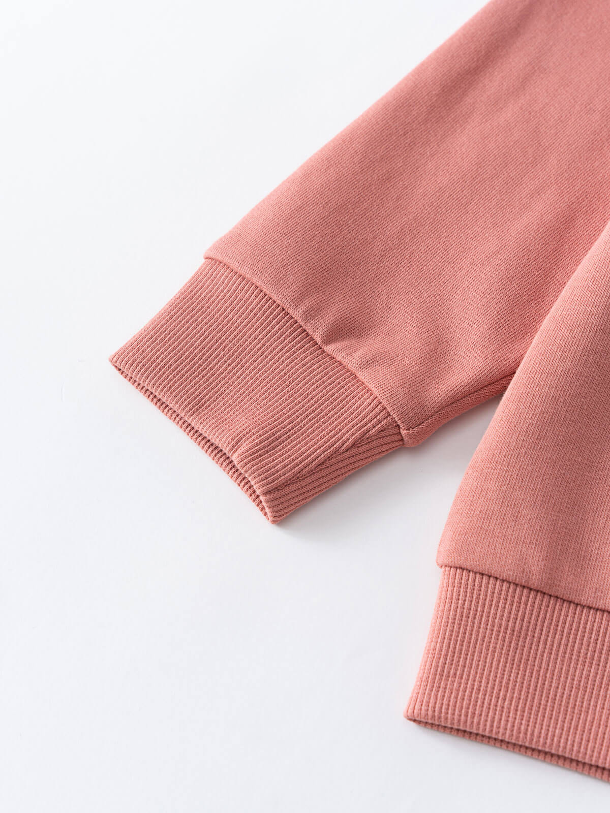 Close-up of pink sweatshirt sleeve showing ribbed cuff detail Feature Print Sweatshirt - Forest Gathering Girls