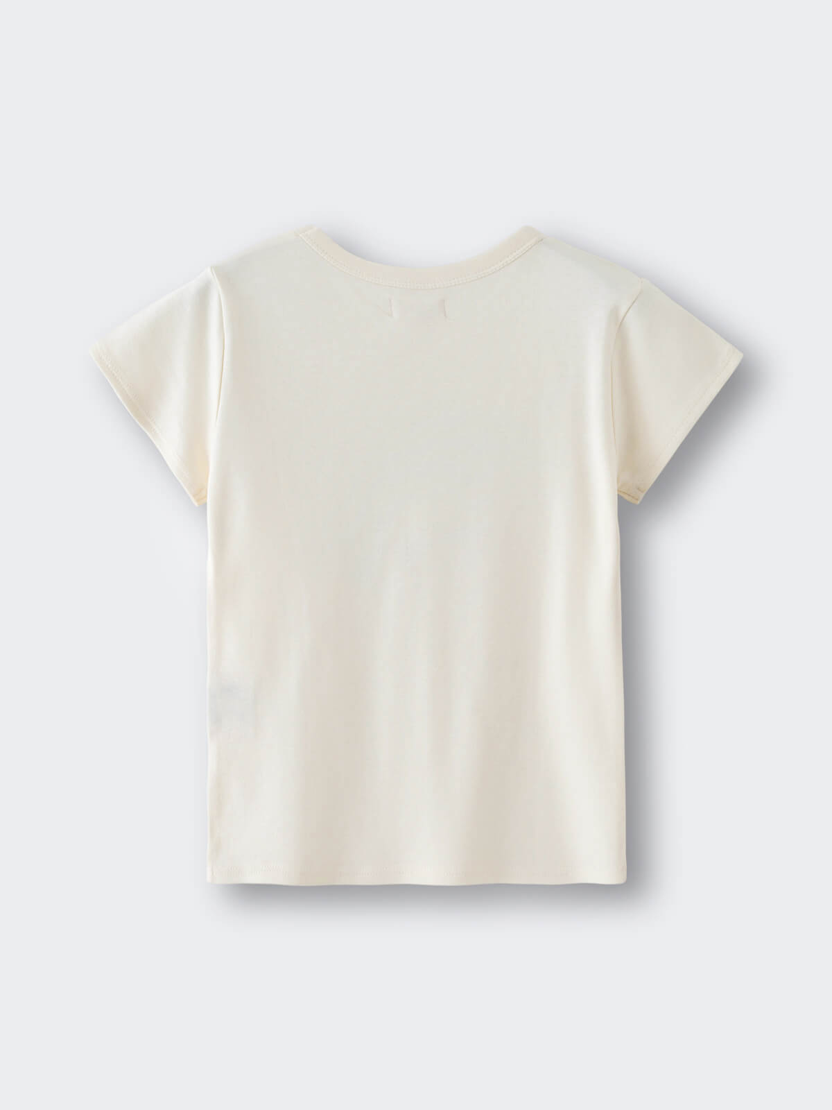 Cream-colored short sleeve t-shirt laid flat on a light background Feature Print Short Sleeve Tee - Dolphin Short Sleeve Tee Shirt - Dolphin Girls