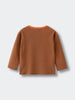 Orange and brown striped long sleeve shirt laid flat on gray background Henley Long Sleeve Tee - Pumpkin Boys