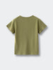 Olive green short sleeve t-shirt laid flat on white background Henley Short Sleeve Tee - Moss Boys