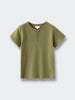 Olive green short sleeve henley shirt with two buttons at neckline Henley Short Sleeve Tee - Moss Boys