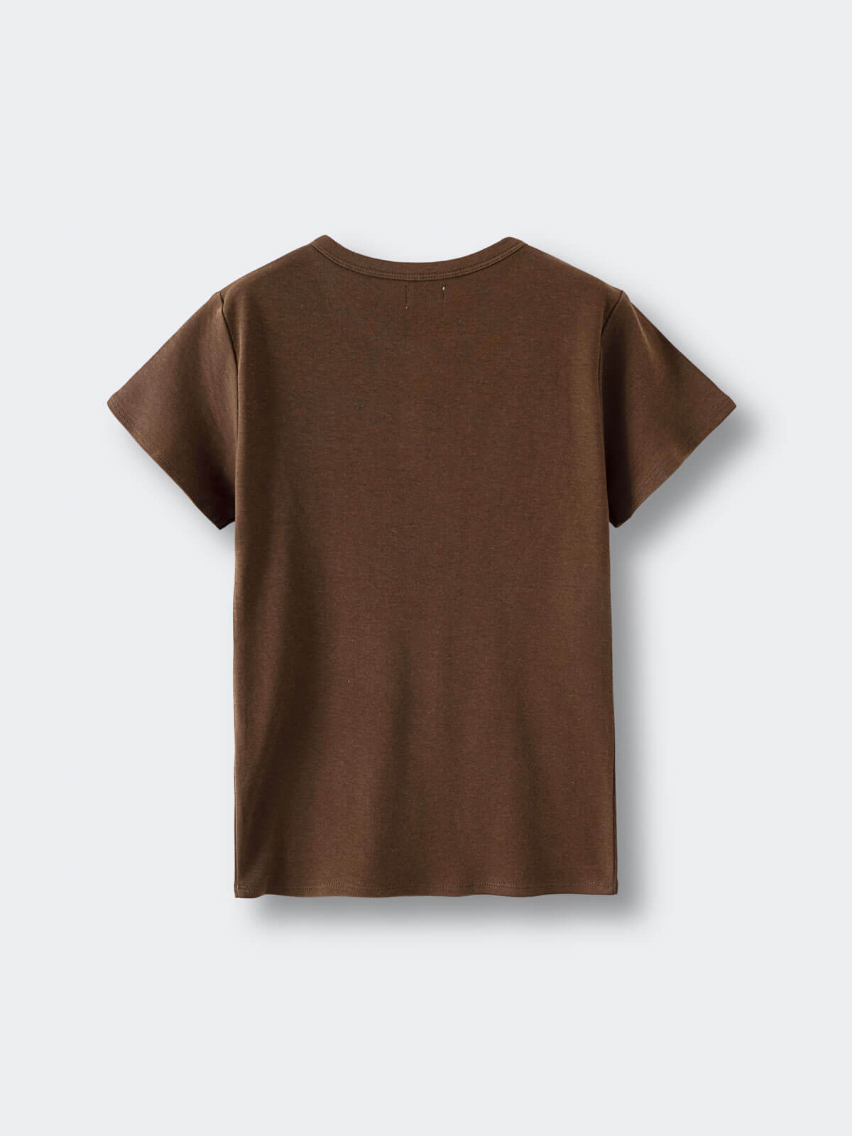 Brown short sleeve t-shirt laid flat on a light background Henley Short Sleeve Tee - Spruce Boys