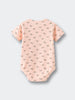 Pink short sleeve bodysuit with small floral print pattern Henley Short Sleeve Bodysuit - Wildflower Bouquet Pink Baby girl