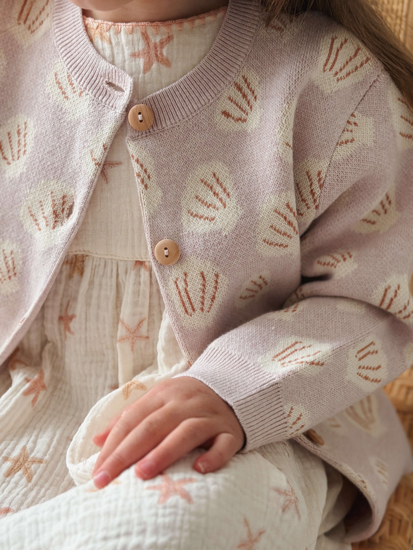 Printed Cardigan - Candy Floss Shells