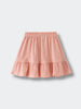 Pink jersey skirt with ruffled hem on a white background Jersey Skirt - Mallow Girls