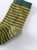 Close-up of a striped sock in green and yellow colors Kids Socks 3 Pack - Acorn Boys