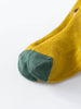 Close-up of a yellow sock with green heel and toe section Kids Socks 3 Pack - Acorn Boys