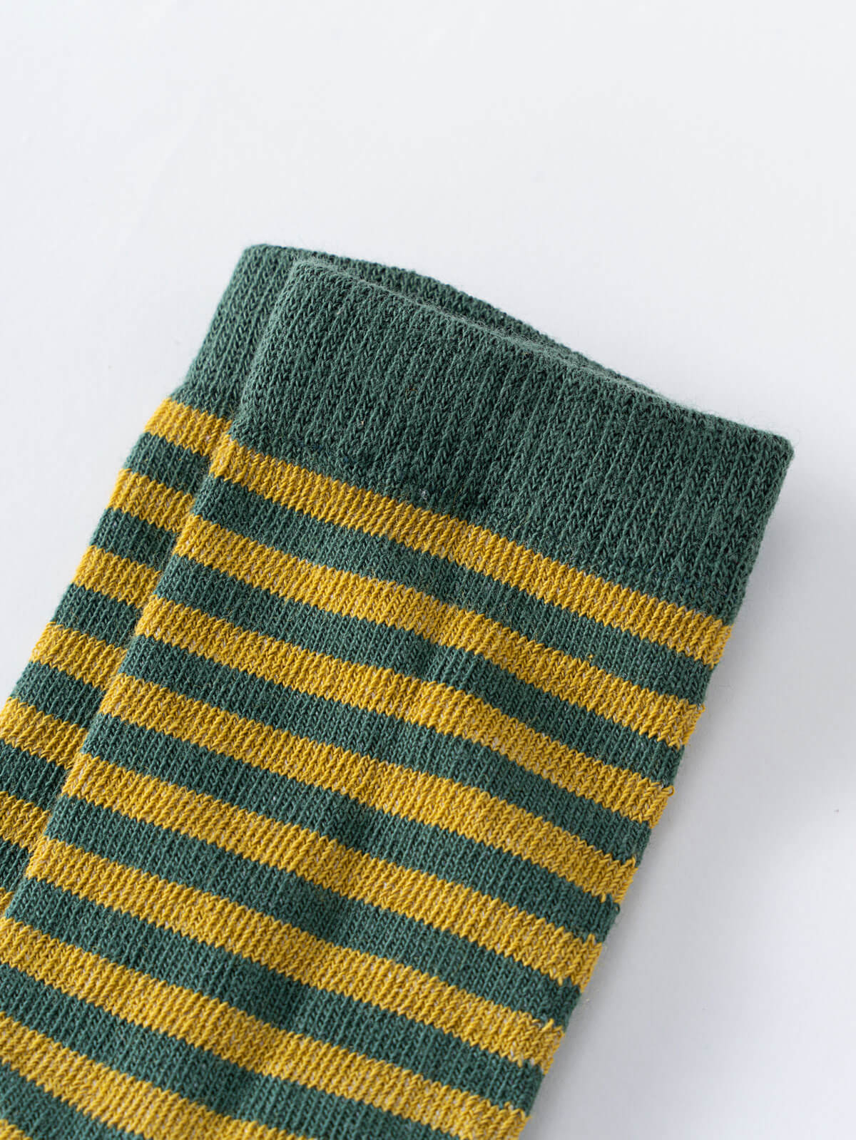Green and yellow striped sock folded on a white surface Kids Socks 3 Pack - Acorn Boys