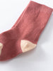 Single pink ribbed sock with cream colored heel on white background Kids Socks 3 Pack - Bunny Girls