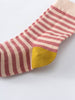 Striped sock with yellow heel detail laying flat on surface Kids Socks 3 Pack - Bunny Girls