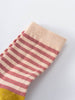 Close-up of striped sock with beige, pink, and yellow ribbed sections Kids Socks 3 Pack - Bunny Girls