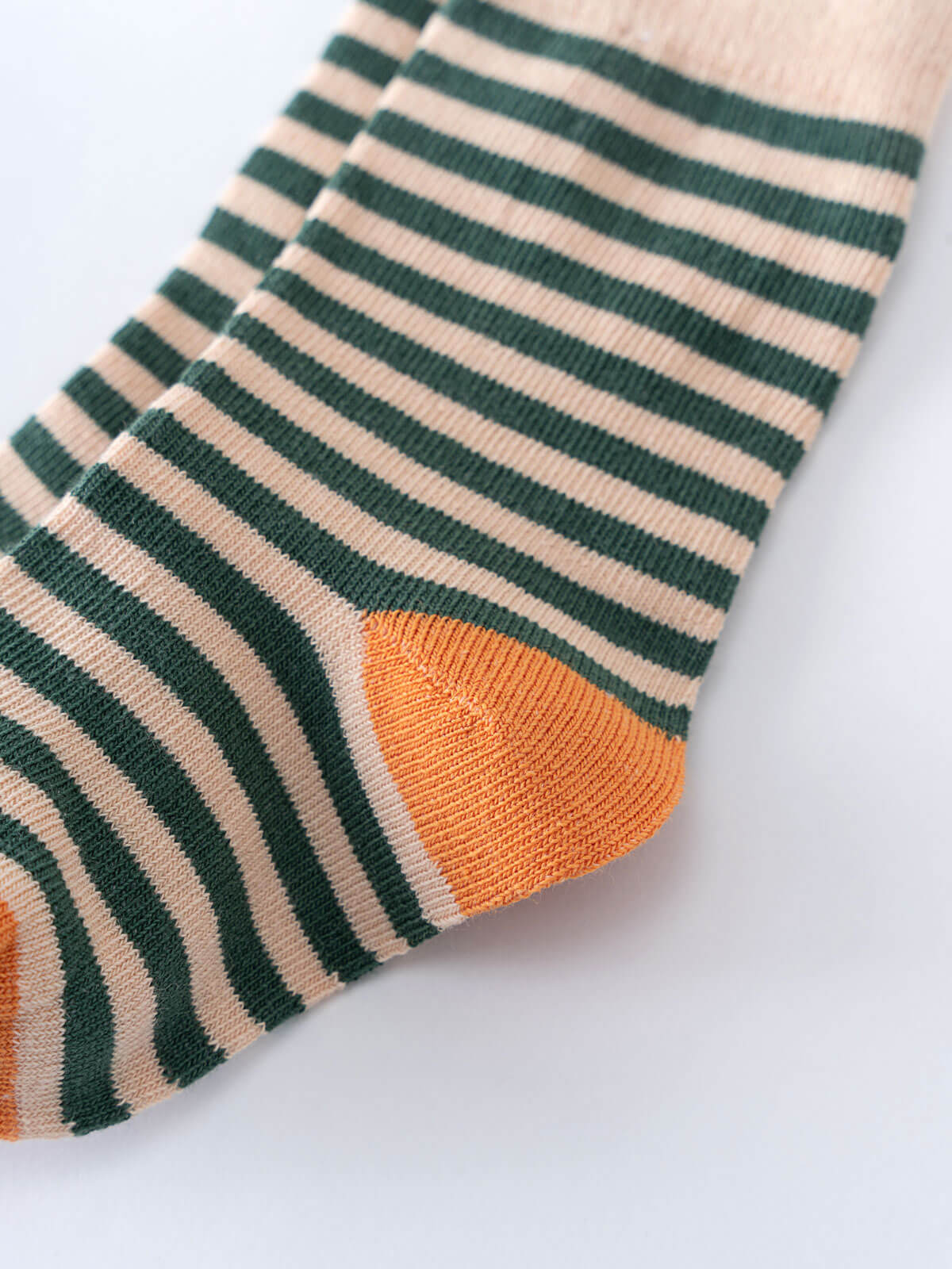 Close-up of striped sock with orange heel detail on white surface Kids Socks 3 Pack - Bear Boys