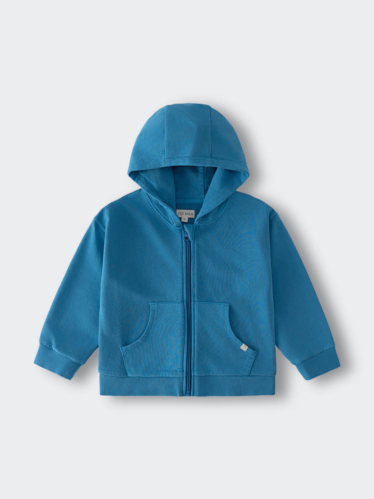 Blue hooded zip-up jacket with front pocket on light background Lightweight Zip Hoodie - Marine Boys