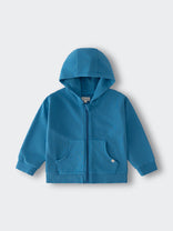 Blue hooded zip-up jacket with front pocket on light background Lightweight Zip Hoodie - Marine Boys