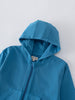 Close-up of a blue zip-up hoodie with front pocket on white background Lightweight Zip Hoodie - Marine Boys