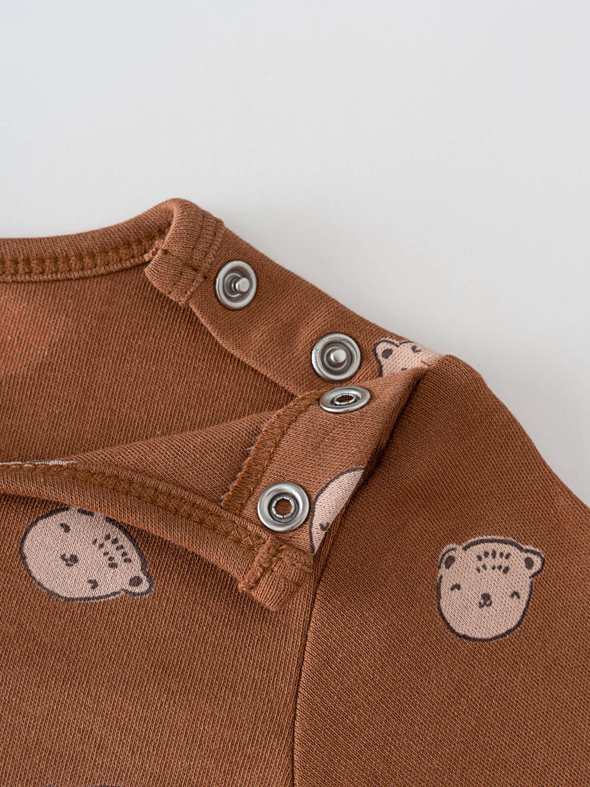 Long Sleeve Bodysuit - Cosy Bear Russet