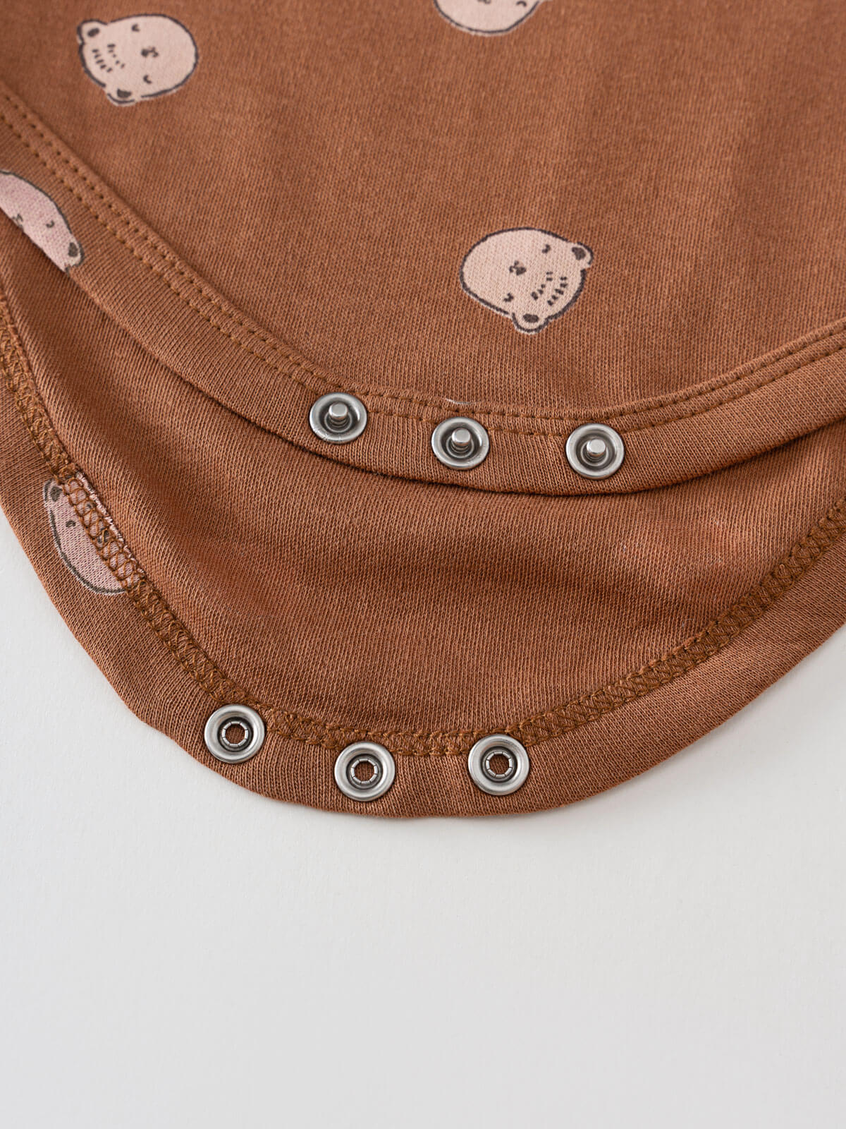 Long Sleeve Bodysuit - Cosy Bear Russet