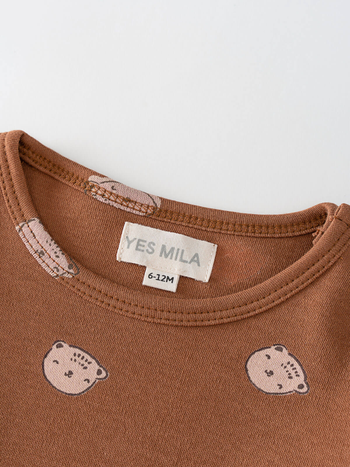 Long Sleeve Bodysuit - Cosy Bear Russet