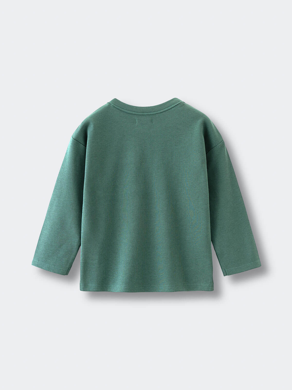 Back view of a green long sleeve t-shirt laid flat Long Sleeve Tee - Balsam Boys